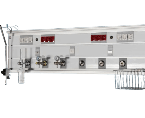 Horizontal bed head unit for Icu with integrated rail emin