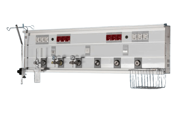 Horizontal bed head unit for Icu with integrated rail emin